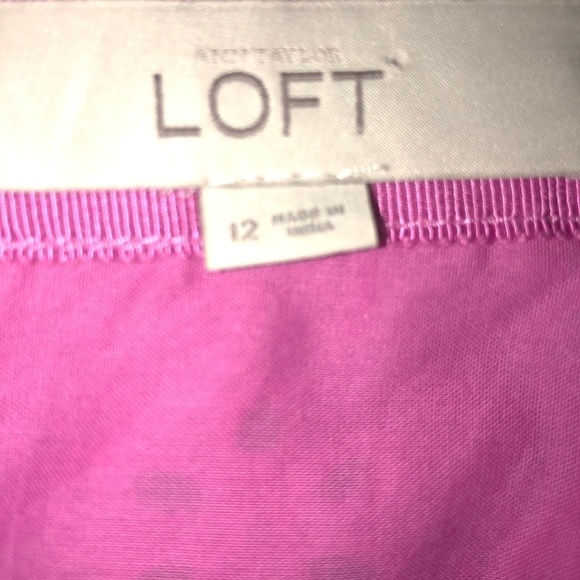 LOFT Floral Eyelet Ribbon Waist Scallop Hem Skirt - Picture 6 of 7